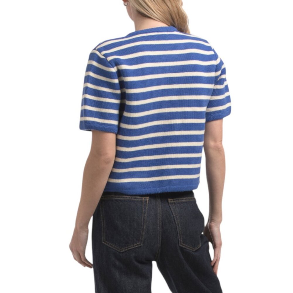 ENGLISH FACTORY Knit Striped Sweater Cardigan - Picture 2 of 3